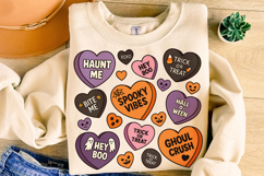 Candy Hearts Halloween PNG, Retro Halloween PNG, Spooky PNG Product Image 4