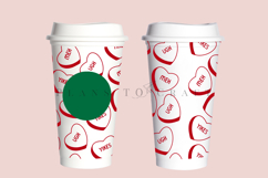 candy heart valentine starbucks 16oz hot cup tumbler wrap svg presized template for tumbler grande suitable for cricut and silhouette