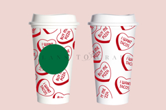 candy heart valentine starbucks 16oz hot cup tumbler wrap svg presized template for tumbler grande suitable for cricut and silhouette