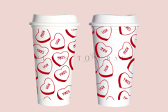 candy heart valentine starbucks 16oz hot cup tumbler wrap svg presized template for tumbler grande suitable for cricut and silhouette