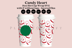 candy heart valentine starbucks 16oz hot cup tumbler wrap svg presized template for tumbler grande suitable for cricut and silhouette