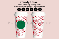 candy heart valentine starbucks 16oz hot cup tumbler wrap svg presized template for tumbler grande suitable for cricut and silhouette