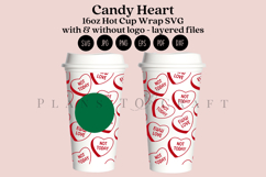 candy heart valentine starbucks 16oz hot cup tumbler wrap svg presized template for tumbler grande suitable for cricut and silhouette