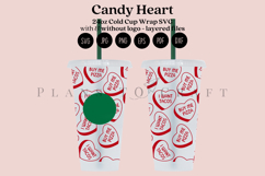 candy heart valentine starbucks 24oz cold cup tumbler wrap svg presized template for tumbler venti suitable for cutting machine or sublimation