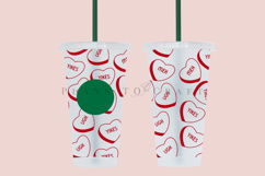 candy heart valentine starbucks 24oz cold cup tumbler wrap svg presized template for tumbler venti suitable for cutting machine or sublimation