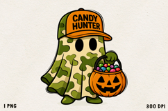 Candy Hunter Ghost Cute Halloween Camouflage Ghost PNG Product Image 1