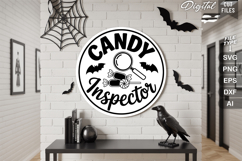 Candy Inspector SVG File | Halloween Round Sign SVG Product Image 1