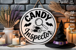 Candy Inspector SVG File | Halloween Round Sign SVG Product Image 2