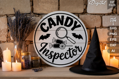 Candy Inspector SVG File | Halloween Round Sign SVG Product Image 3