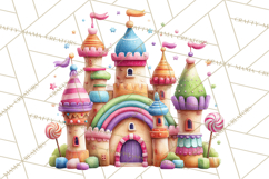 Candy Kingdom Clipart, Candy Castle PNG, Sweet Fantasy Product Image 3