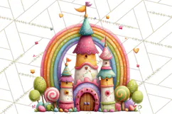 Candy Kingdom Clipart, Candy Castle PNG, Sweet Fantasy Product Image 4