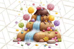 Candy Kingdom Clipart, Candy Castle PNG, Sweet Fantasy Product Image 3