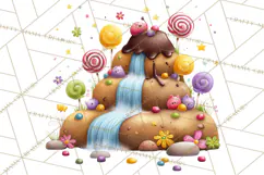 Candy Kingdom Clipart, Candy Castle PNG, Sweet Fantasy Product Image 3