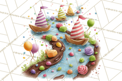 Candy Kingdom Clipart, Candy Castle PNG, Sweet Fantasy Product Image 3