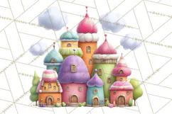 Candy Kingdom Clipart, Candy Castle PNG, Sweet Fantasy Product Image 3