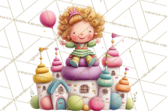 Candy Kingdom Clipart, Candy Castle PNG, Sweet Fantasy Product Image 4