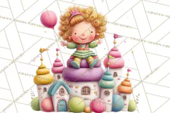 Candy Kingdom Clipart, Candy Castle PNG, Sweet Fantasy Product Image 4