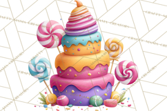 Candy Kingdom Clipart, Candy Castle PNG, Sweet Fantasy Product Image 4