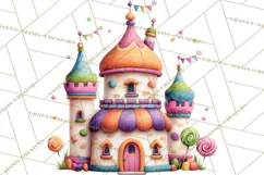 Candy Kingdom Clipart, Candy Castle PNG, Sweet Fantasy Product Image 2