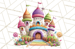 Candy Kingdom Clipart, Candy Castle PNG, Sweet Fantasy Product Image 5