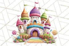 Candy Kingdom Clipart, Candy Castle PNG, Sweet Fantasy Product Image 5