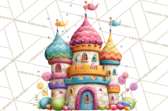 Candy Kingdom Clipart, Candy Castle PNG, Sweet Fantasy Product Image 3