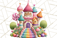 Candy Kingdom Clipart, Candy Castle PNG, Sweet Fantasy Product Image 2