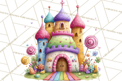 Candy Kingdom Clipart, Candy Castle PNG, Sweet Fantasy Product Image 3