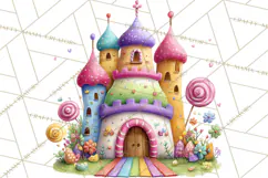 Candy Kingdom Clipart, Candy Castle PNG, Sweet Fantasy Product Image 3