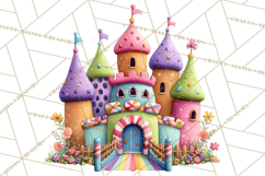 Candy Kingdom Clipart, Candy Castle PNG, Sweet Fantasy Product Image 4