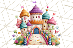Candy Kingdom Clipart, Candy Castle PNG, Sweet Fantasy Product Image 5