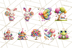 Candy Kingdom Clipart, Candy Castle PNG, Sweet Fantasy Product Image 2
