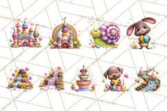 Candy Kingdom Clipart, Candy Castle PNG, Sweet Fantasy Product Image 4