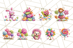 Candy Kingdom Clipart, Candy Castle PNG, Sweet Fantasy Product Image 9
