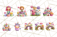 Candy Kingdom Clipart, Candy Castle PNG, Sweet Fantasy Product Image 6