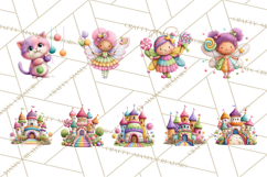 Candy Kingdom Clipart, Candy Castle PNG, Sweet Fantasy Product Image 8