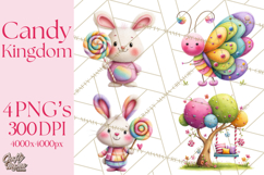 Candy Kingdom Clipart, Candy Castle PNG, Sweet Fantasy Product Image 1