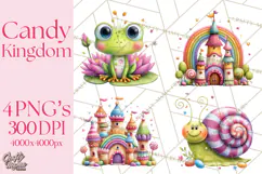 Candy Kingdom Clipart, Candy Castle PNG, Sweet Fantasy Product Image 1