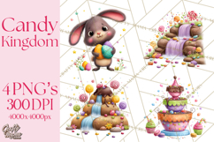 Candy Kingdom Clipart, Candy Castle PNG, Sweet Fantasy Product Image 1