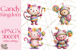 Candy Kingdom Clipart, Candy Castle PNG, Sweet Fantasy Product Image 1