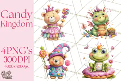 Candy Kingdom Clipart, Candy Castle PNG, Sweet Fantasy Product Image 1