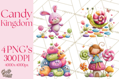 Candy Kingdom Clipart, Candy Castle PNG, Sweet Fantasy Product Image 1