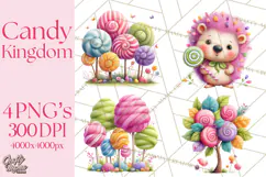 Candy Kingdom Clipart, Candy Castle PNG, Sweet Fantasy Product Image 1