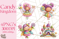 Candy Kingdom Clipart, Candy Castle PNG, Sweet Fantasy Product Image 1