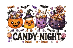 Candy Night Cute Halloween Treats PNG Sublimation Design Product Image 1
