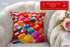Candy Pillow case sublimation Party throw Pillow sublimation Product Image 1