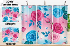 seamless candy rose tumbler, pop floral tumbler wrap, pink blue rose design, watercolor candy tumbler wrap, 20oz skinny tumbler wrap, tapered seamless tumbler design, straight tumbler wrap png, pop rose watercolor design, seamless floral tumbler wrap, can