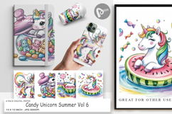 Digital Paper Candy Unicorn Summer Product Image 1