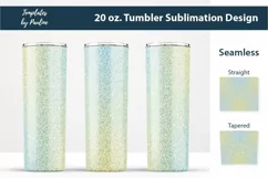 Candy Yellow Teal Glitter Seamless Skinny Sublimation Tumbler Wraps