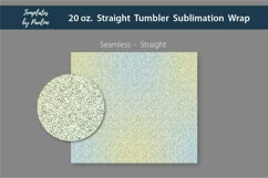 Candy Yellow Teal Glitter Seamless Straight Skinny Sublimation Tumbler Wraps